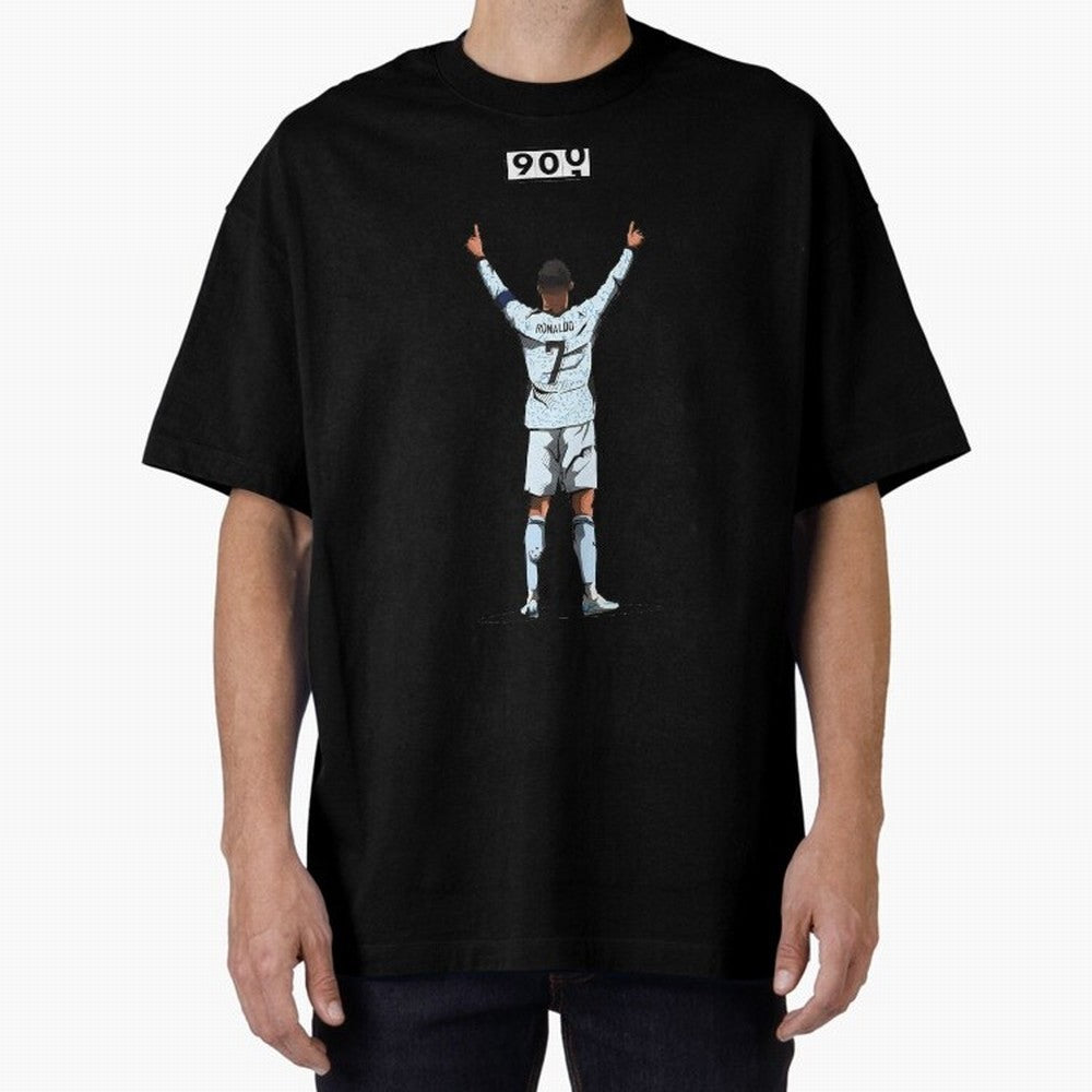 Ronaldo 900 Goals Celebration Iconic Football Design Oversized T-Shirt Turn Football Passion into Global Football Passion for FIFA World Cup 2026 USA Canada Mexico, Connected to Messi, CR7 and Mbappe, Spain, Soccer Culture, Superstar Moments,