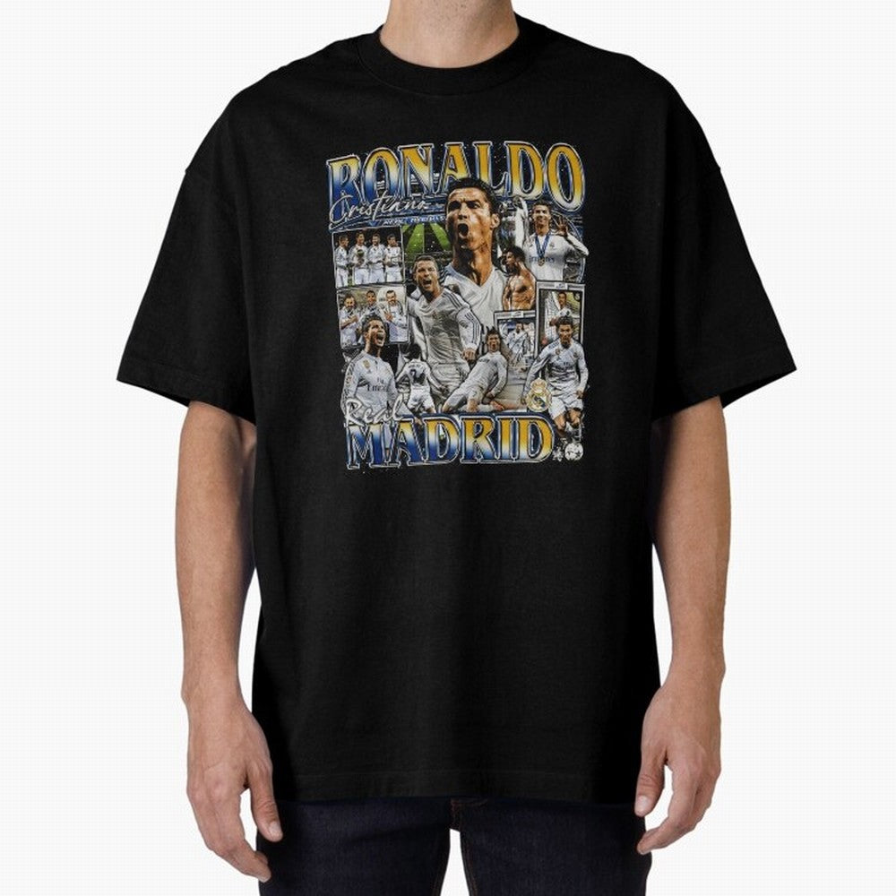 Cristiano Ronaldo Real Vintage Bootleg Oversized T-Shirt Join Supporters Worldwide for FIFA World Cup 2026 Spirit, Driven by Brazil, Portugal and Argentina, CR7 and Messi, Game Day Rituals, Football Legends, Country Pride and the Road to the Final;