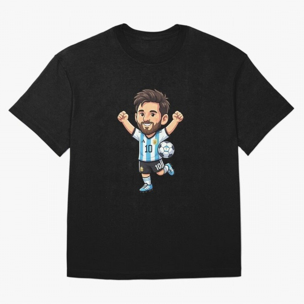 Cute Football Champion Cartoon Design Oversized T-Shirt Discover FIFA World Cup 2026 USA Canada Mexico for Fans of Haaland and Mbappe and Argentina, Bringing Stadium Memories, Football Loyalty, International Chants and Championship Tradition;