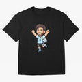 Cute Football Champion Cartoon Design Oversized T-Shirt Discover FIFA World Cup 2026 USA Canada Mexico for Fans of Haaland and Mbappe and Argentina, Bringing Stadium Memories, Football Loyalty, International Chants and Championship Tradition;
