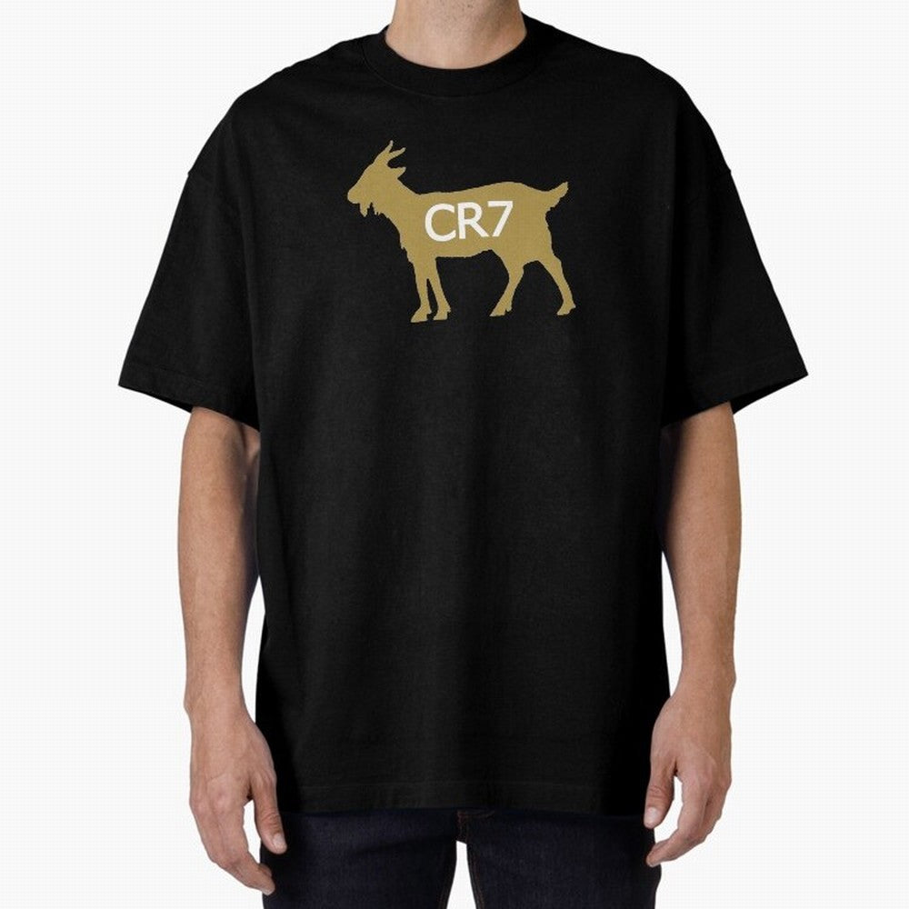 CR7 GOAT Gold B Oversized T-Shirt Fuel FIFA World Cup 2026 Group Stage Driven by CR7, France and Portugal Energy, Worldwide Fan Energy, Dramatic Goals, Stadium Lights and Championship Celebrations; Ideal for Fans Who Follow Messi, Cristiano