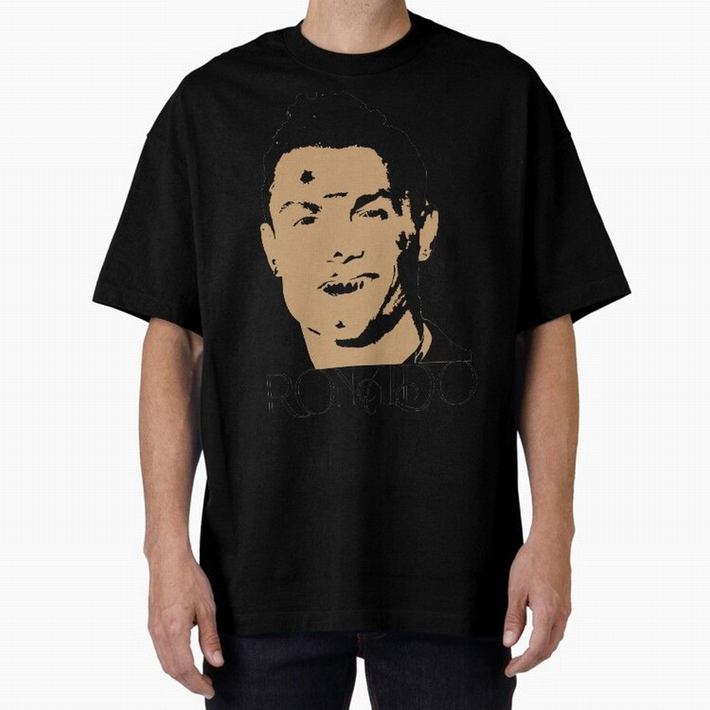 Portugal Football Captain Cristiano Ronaldo Vector Illustration Oversized T-Shirt Capture FIFA World Cup 2026 Group Stage Spirit, Celebrating Netherlands, Messi, Sports Nostalgia, International Competition, Famous Players and Unforgettable