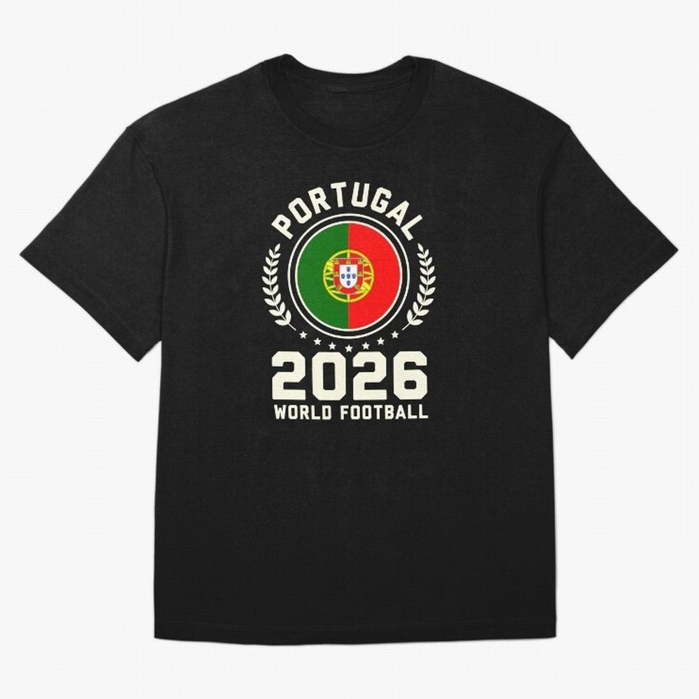 Portugal 2026 World Football Oversized T-Shirt Celebrate the Biggest Stage of Match Day Hype around FIFA World Cup 2026 Group Stage, Haaland and Mbappe, Portugal, Spain and Germany, Sports Nostalgia, International Competition, Famous Players and