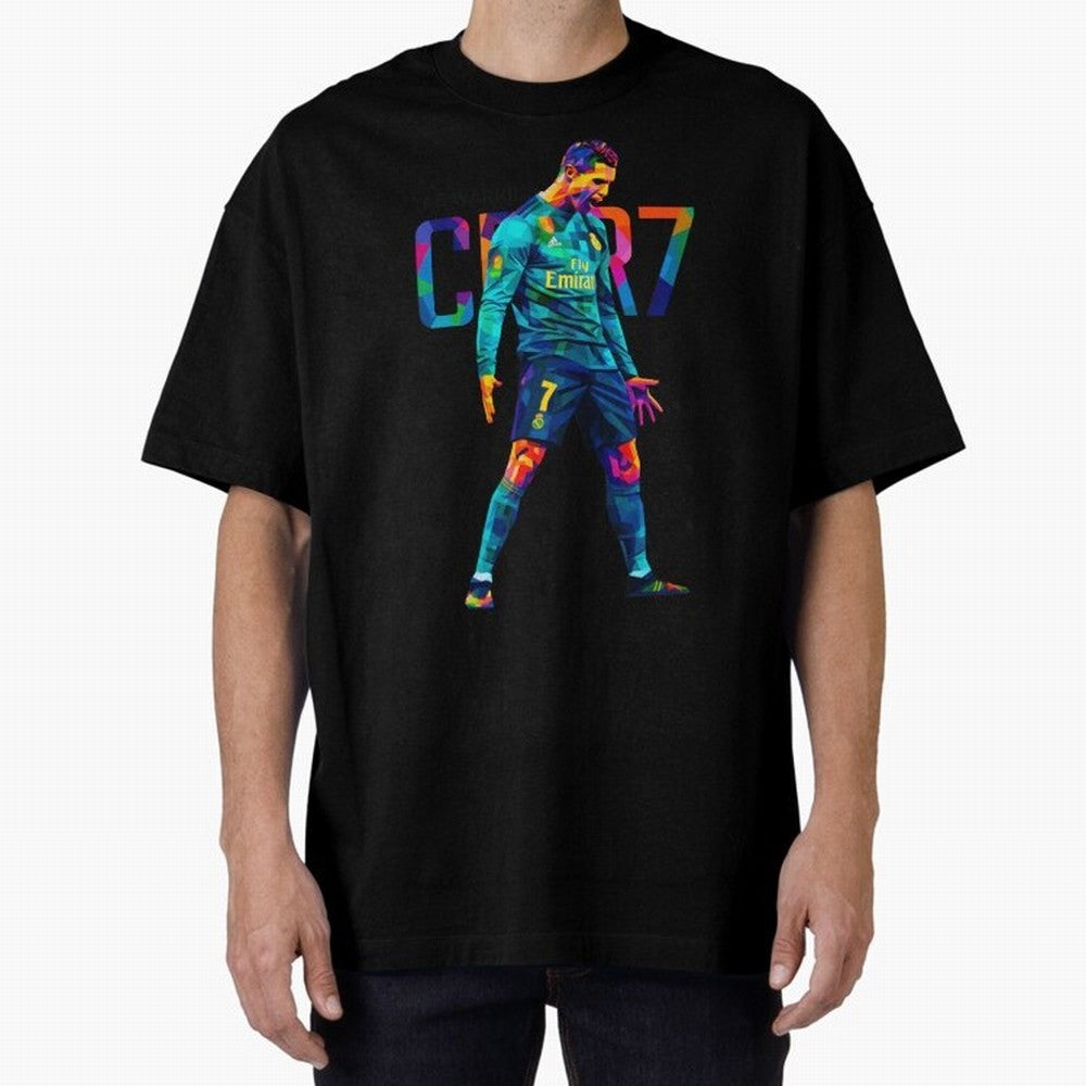 Ronaldo Cr7 Wpap Art Oversized T-Shirt Celebrate Fan Favorites in Global Football Passion for FIFA World Cup 2026 Group Stage, Capturing Mbappe, Portugal, Spain and Germany, Football Festival Excitement, Trophy Ambitions, Country Rivalries and Star
