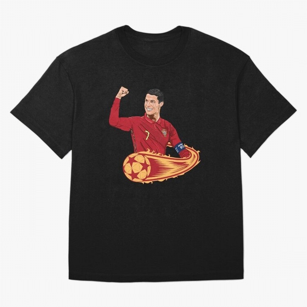 Cristiano Ronaldo drawing Oversized T-Shirt Join Supporters Worldwide for Global Football Passion for FIFA World Cup 2026 USA Canada Mexico, Inspired by Cristiano Ronaldo, Haaland and CR7, Germany, Football History, Final Match Energy, Crowd Noise