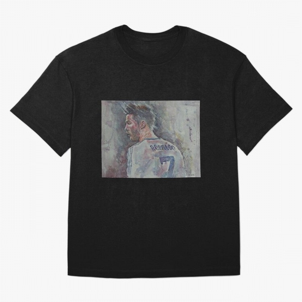 Cristiano Ronaldo - Portrait 1 Oversized T-Shirt Feel International Energy from Global Football Passion for FIFA World Cup 2026 USA Canada Mexico, Made for Messi, Neymar and Mbappe, Argentina, Goal Celebration Energy, Supporter Heritage, Football