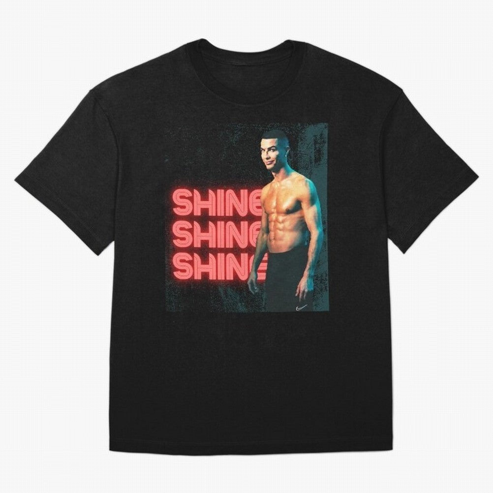 Cristiano Ronaldo Shine Oversized T-Shirt Support Match Day Hype around FIFA World Cup 2026 USA Canada Mexico, Messi, France and Portugal, Champion Mindset, Group Stage Buzz, Knockout Tension and Passionate Fan Culture; Ideal for Football Dads,