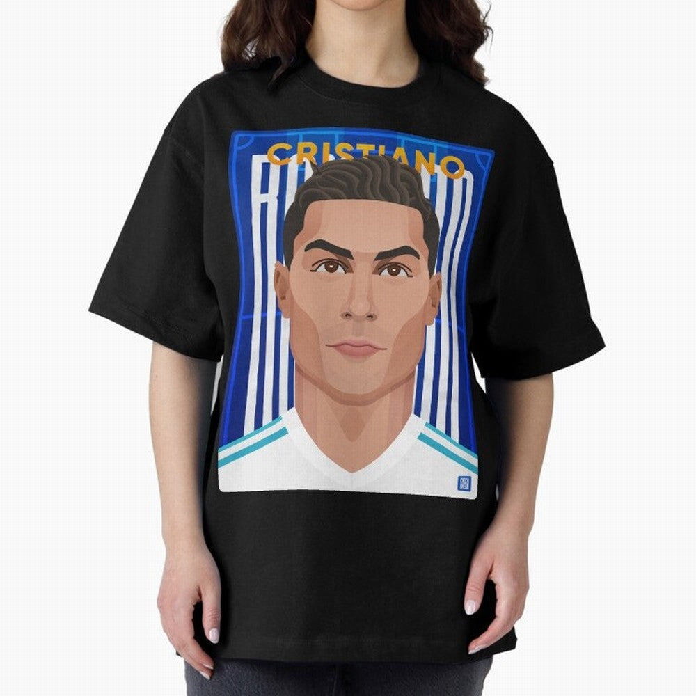 Cristiano Ronaldo (RM) | The Commander Oversized T-Shirt Stand with Global Football Passion for FIFA World Cup 2026 USA Canada Mexico, Capturing Messi, Spain and Netherlands, Soccer Culture, Superstar Moments, National Team Dreams and Competitive