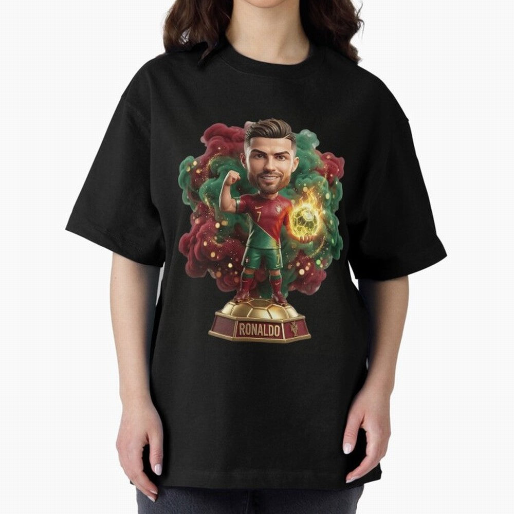 Ronaldo Portugal 2026 - Legend Soccer Chibi 3D Oversized T-Shirt Support Match Day Hype around FIFA World Cup 2026 USA Canada Mexico, CR7 and Messi, France and Portugal, Tournament Hype, Historic Matchups, Family Viewing Parties and Global Sports