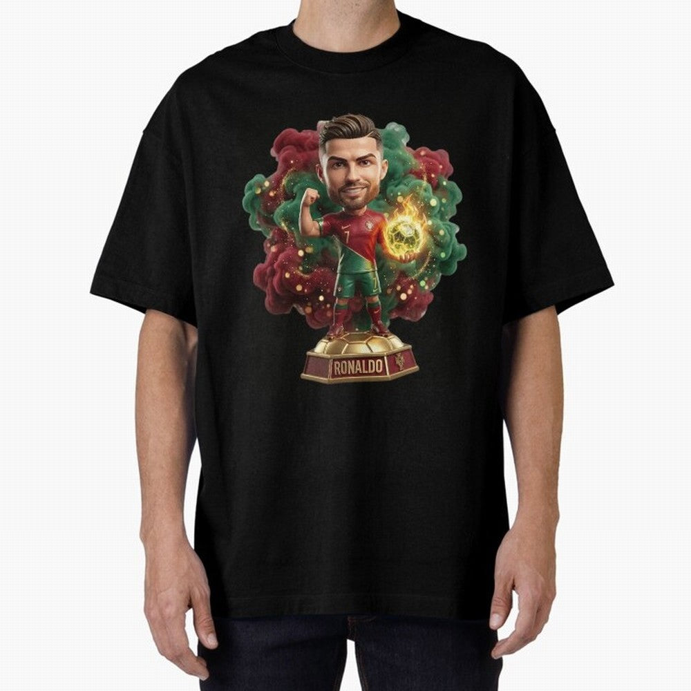 Ronaldo Portugal 2026 - Legend Soccer Chibi 3D Oversized T-Shirt Support Match Day Hype around FIFA World Cup 2026 USA Canada Mexico, CR7 and Messi, France and Portugal, Tournament Hype, Historic Matchups, Family Viewing Parties and Global Sports