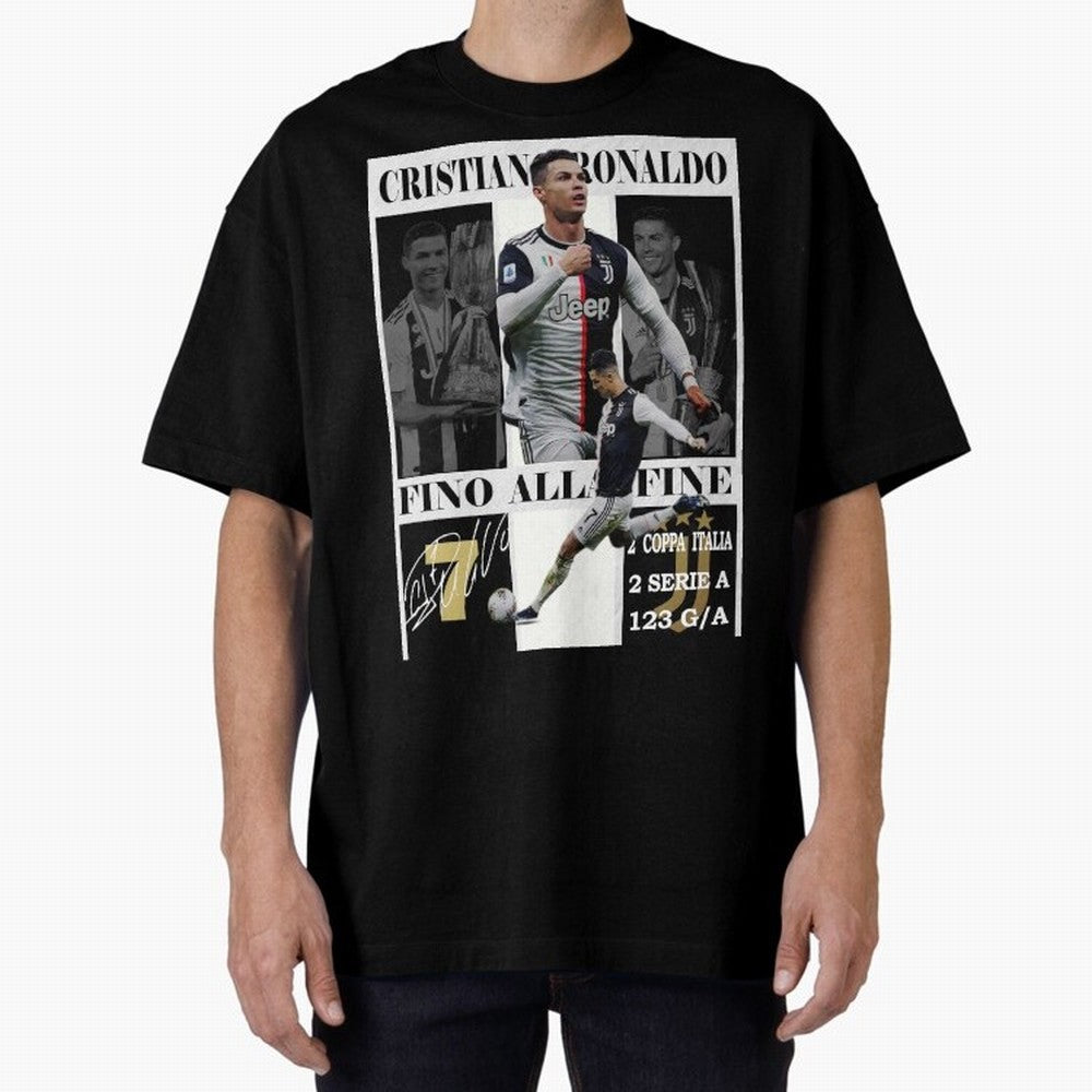 Cristiano Ronaldo Juventus Poster - Iconic CR7 Turin Fan Art Print Oversized T-Shirt Celebrate the Magic of FIFA World Cup 2026 Group Stage Spirit, Connected to Argentina, Neymar, Haaland and Cristiano Ronaldo, Football Festival Excitement, Trophy