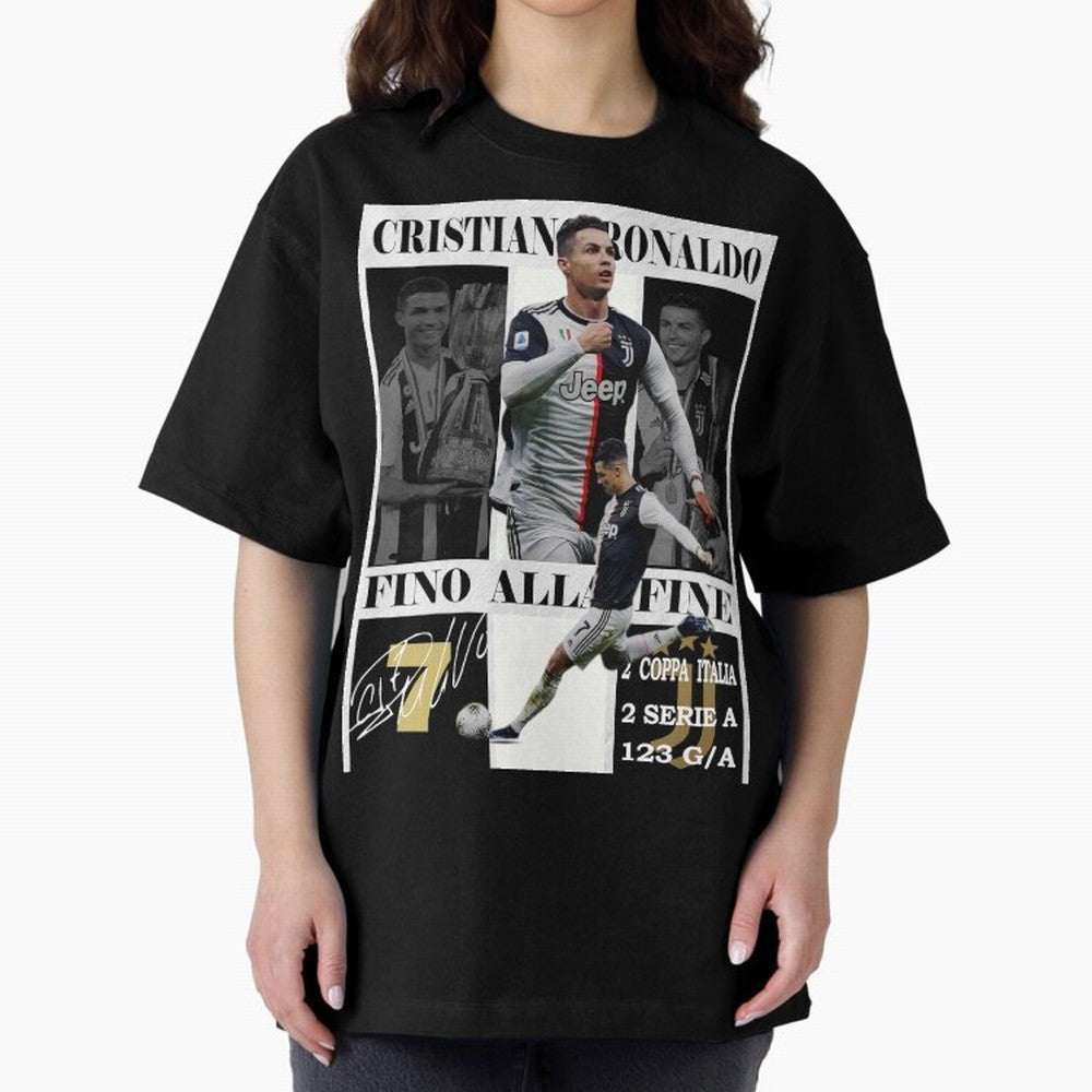Cristiano Ronaldo Juventus Poster - Iconic CR7 Turin Fan Art Print Oversized T-Shirt Celebrate the Magic of FIFA World Cup 2026 Group Stage Spirit, Connected to Argentina, Neymar, Haaland and Cristiano Ronaldo, Football Festival Excitement, Trophy