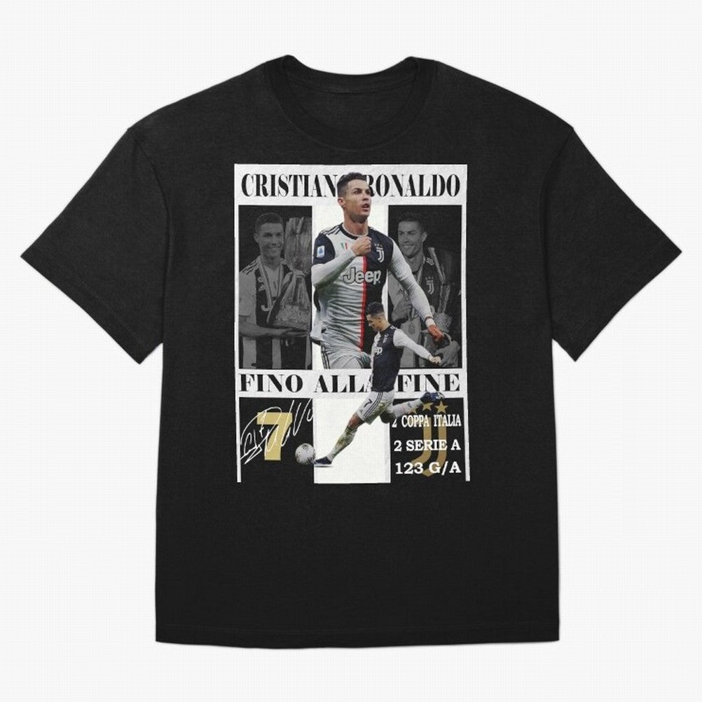 Cristiano Ronaldo Juventus Poster - Iconic CR7 Turin Fan Art Print Oversized T-Shirt Celebrate the Magic of FIFA World Cup 2026 Group Stage Spirit, Connected to Argentina, Neymar, Haaland and Cristiano Ronaldo, Football Festival Excitement, Trophy