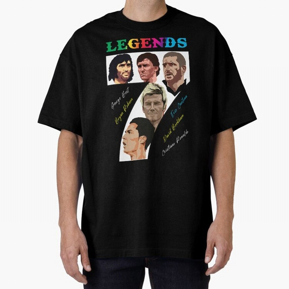 LEGENDS OF FOOTBALL Oversized T-Shirt Show Match Day Excitement for Match Day Hype around FIFA World Cup 2026 Group Stage, Cristiano Ronaldo, Argentina and Brazil, Soccer Culture, Superstar Moments, National Team Dreams and Competitive Fire; Made