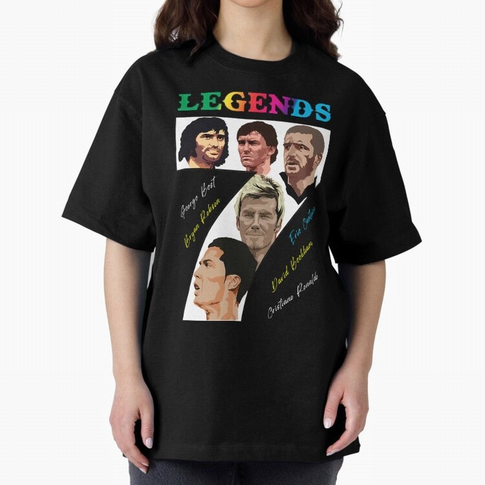 LEGENDS OF FOOTBALL Oversized T-Shirt Show Match Day Excitement for Match Day Hype around FIFA World Cup 2026 Group Stage, Cristiano Ronaldo, Argentina and Brazil, Soccer Culture, Superstar Moments, National Team Dreams and Competitive Fire; Made