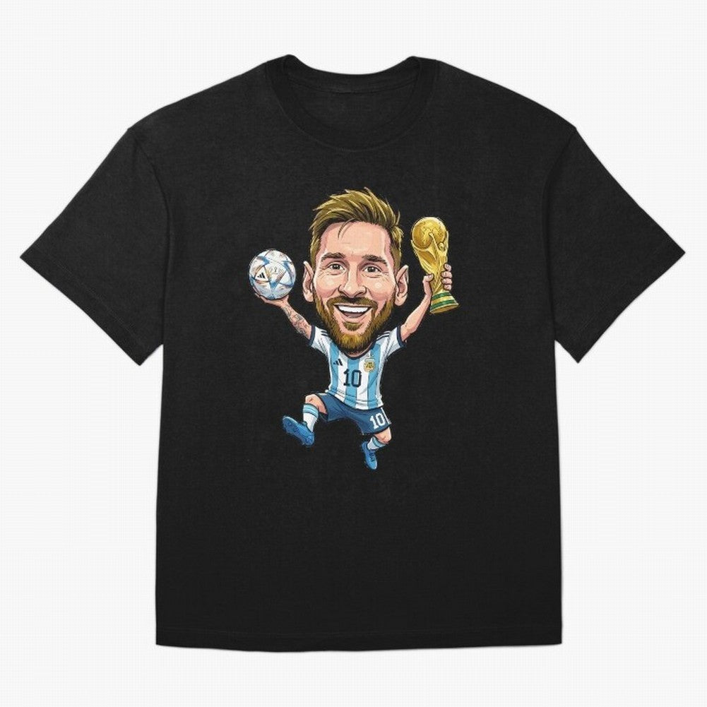Messi Campion Caricatur Oversized T-Shirt Fuel the Hype around Match Day Hype around FIFA World Cup 2026, Cristiano Ronaldo, England and Germany, Football Festival Excitement, Trophy Ambitions, Country Rivalries and Star Player Buzz; Created for