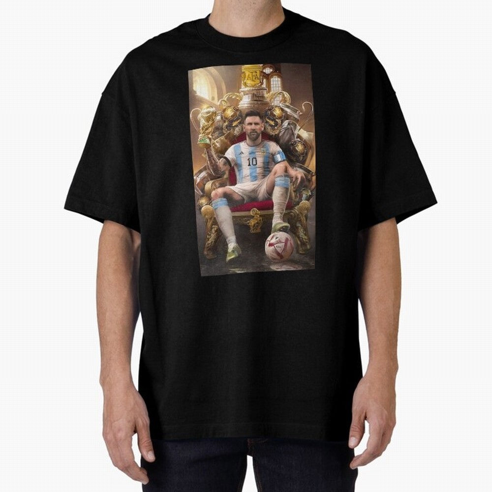 Lionel Messi Oversized T-Shirt Bring Global Tournament Vibes to FIFA World Cup 2026 Spirit, Centered on Germany, Haaland, Vintage Soccer Flavor, Modern Football Stars, National Flags and Final Night Emotion; Perfect for Fans, Collectors, Family
