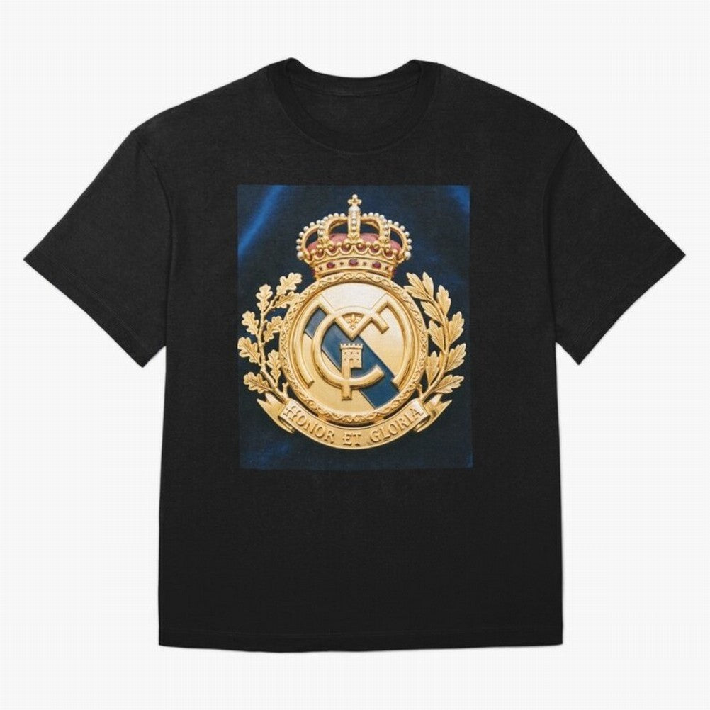 Madrid Honor y Gloria Oversized T-Shirt Bring Retro Soccer Energy to the FIFA World Cup 2026 USA Canada Mexico Journey through Messi, CR7 and Mbappe Highlights, Portugal, Spain and Germany Pride, Stadium Memories, Football Loyalty, International