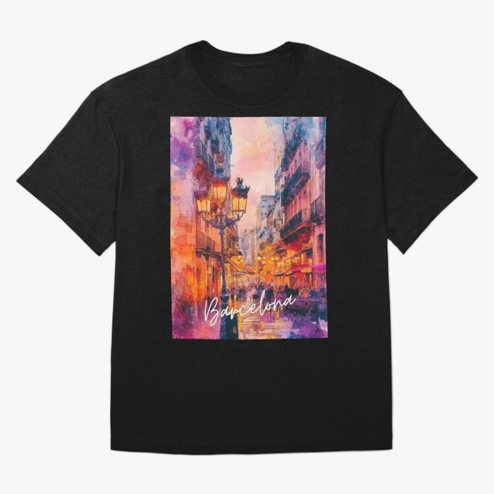 Barcelona Oversized T-Shirt Capture Stadium Memories from FIFA World Cup 2026 Group Stage Spirit, Featuring England and Germany, Messi and Cristiano Ronaldo, Football Festival Excitement, Trophy Ambitions, Country Rivalries and Star Player Buzz;