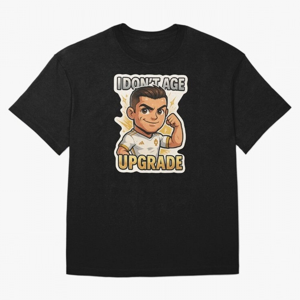 I Dont Age Upgrade Oversized T-Shirt Carry Global Football Passion for FIFA World Cup 2026, with Messi and Cristiano Ronaldo, France, Global Supporter Spirit, Legendary Goals, National Colors and Tournament Celebration; Ideal for Football Dads,