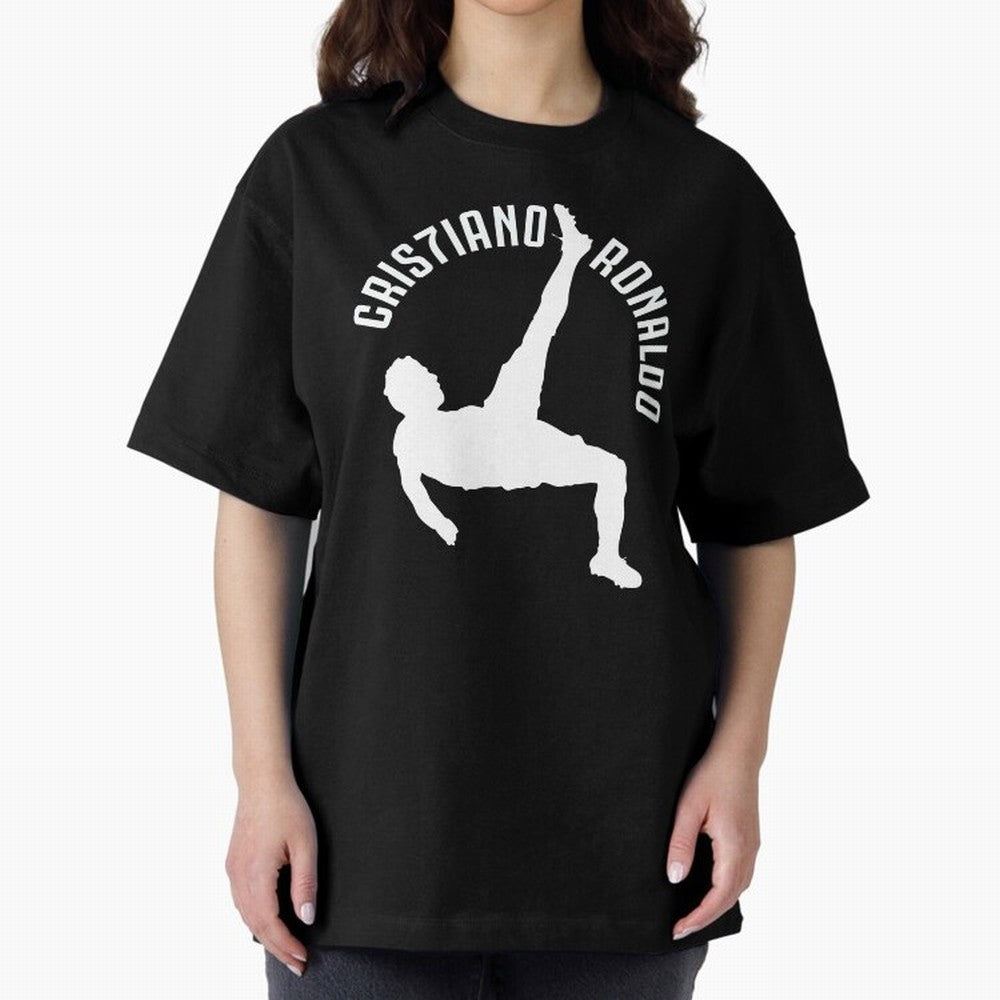 Cristiano Ronaldo - Bicycle Oversized T-Shirt Fuel Your Fan Pride for FIFA World Cup 2026 Group Stage for Fans of Haaland and Portugal, Spain and Germany, Bringing Championship Spirit, Famous Goals, Roaring Crowds and International Football Unity;