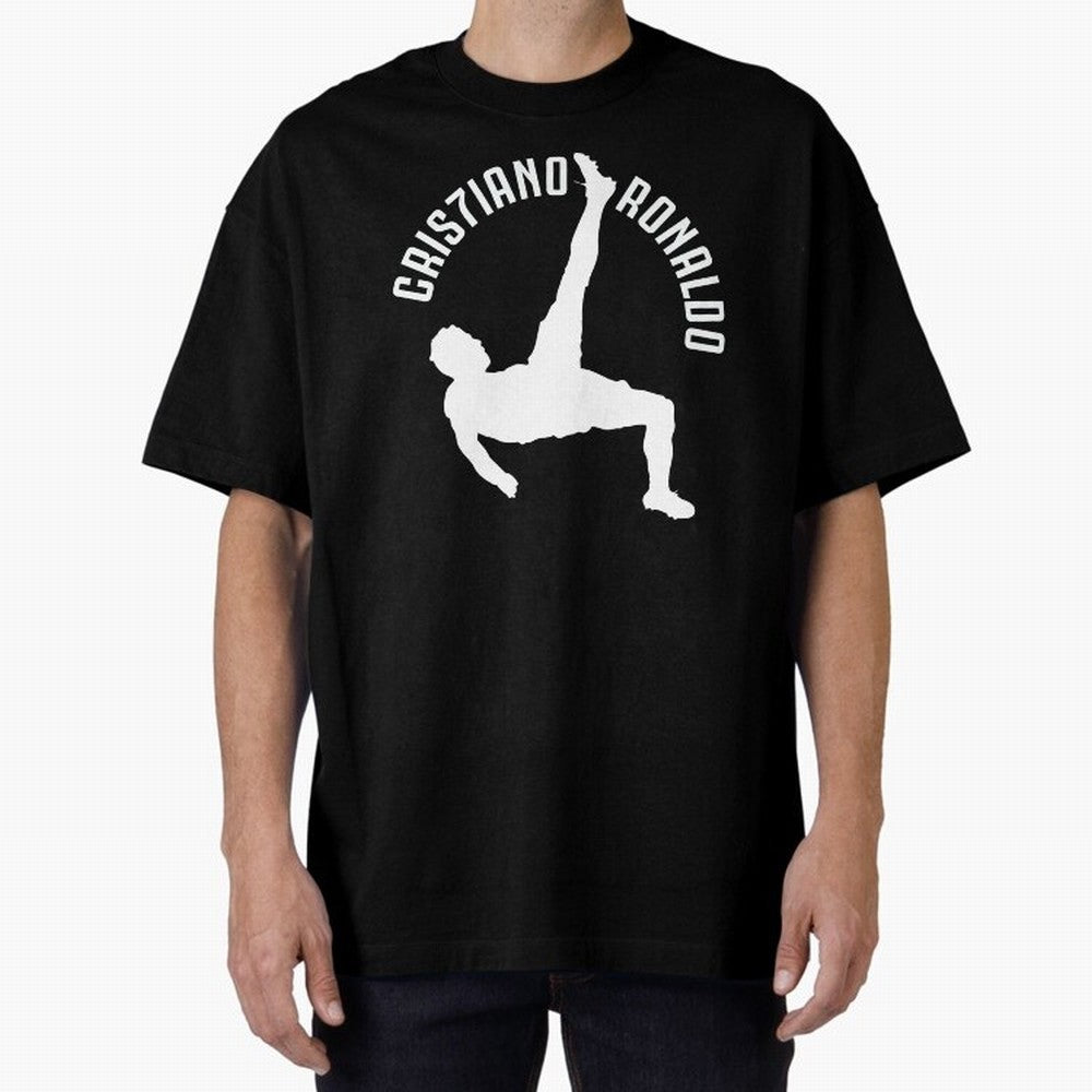 Cristiano Ronaldo - Bicycle Oversized T-Shirt Fuel Your Fan Pride for FIFA World Cup 2026 Group Stage for Fans of Haaland and Portugal, Spain and Germany, Bringing Championship Spirit, Famous Goals, Roaring Crowds and International Football Unity;