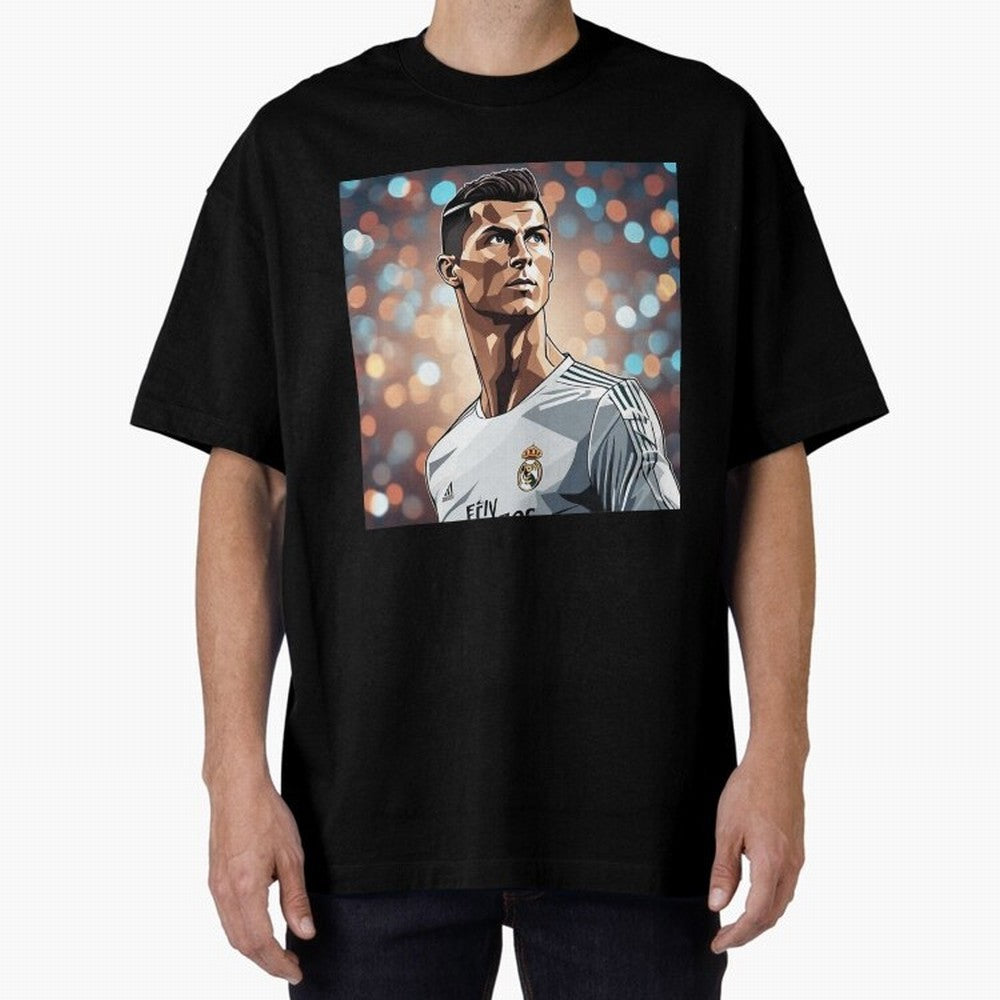 Ronaldo Cr7 Cristiano The Goat Artwork Futbol Soccer Oversized T-Shirt Feel the Trophy Chase of Global Football Passion for FIFA World Cup 2026 Group Stage, Inspired by Cristiano Ronaldo, France, Football History, Final Match Energy, Crowd Noise