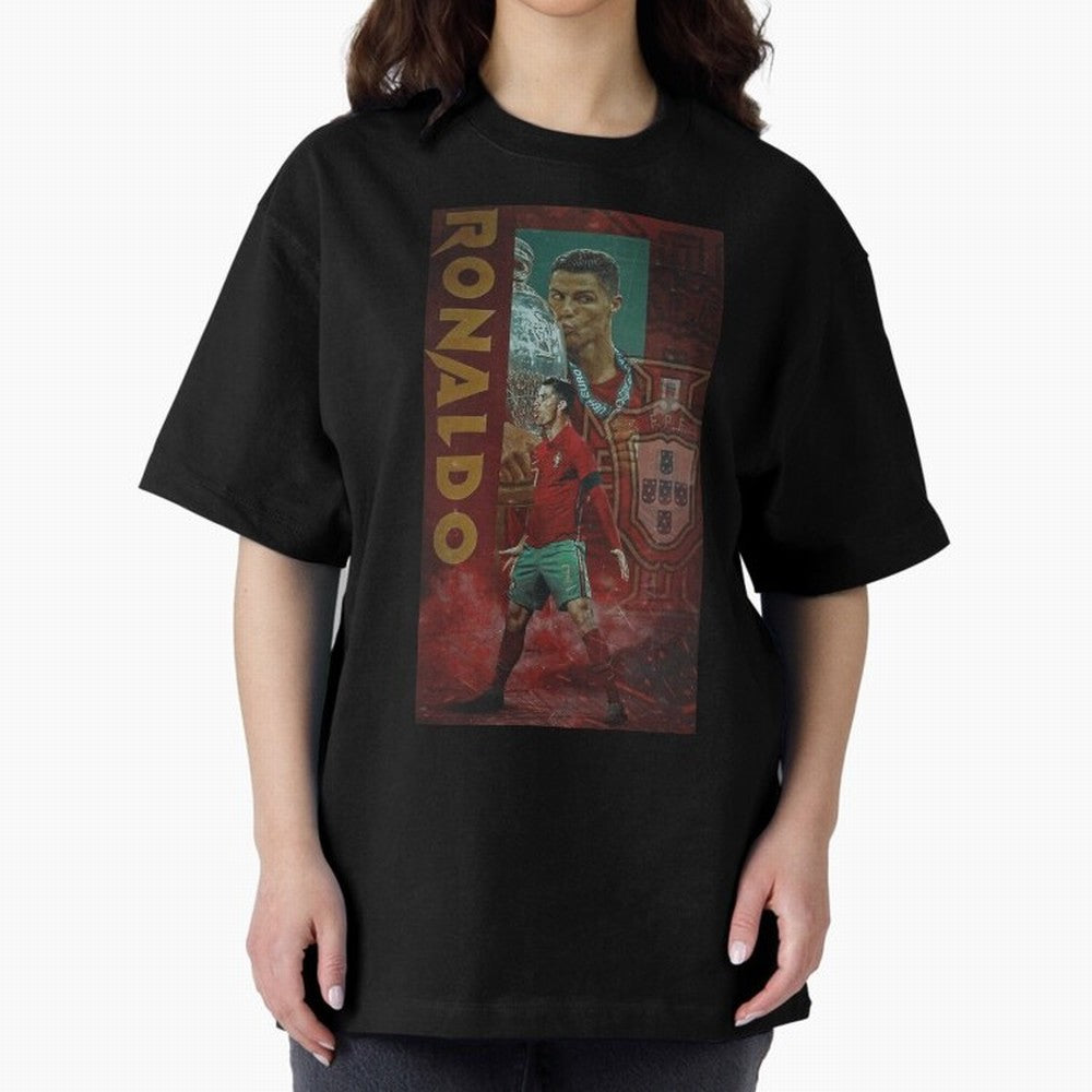 Cristiano Ronaldo Oversized T-Shirt Celebrate the FIFA World Cup 2026 Journey through Messi, CR7 and Mbappe Highlights, Germany Pride, Supporter Pride, Iconic Celebrations, Legendary Names and Global Match Day Energy; Perfect for Fans, Collectors,