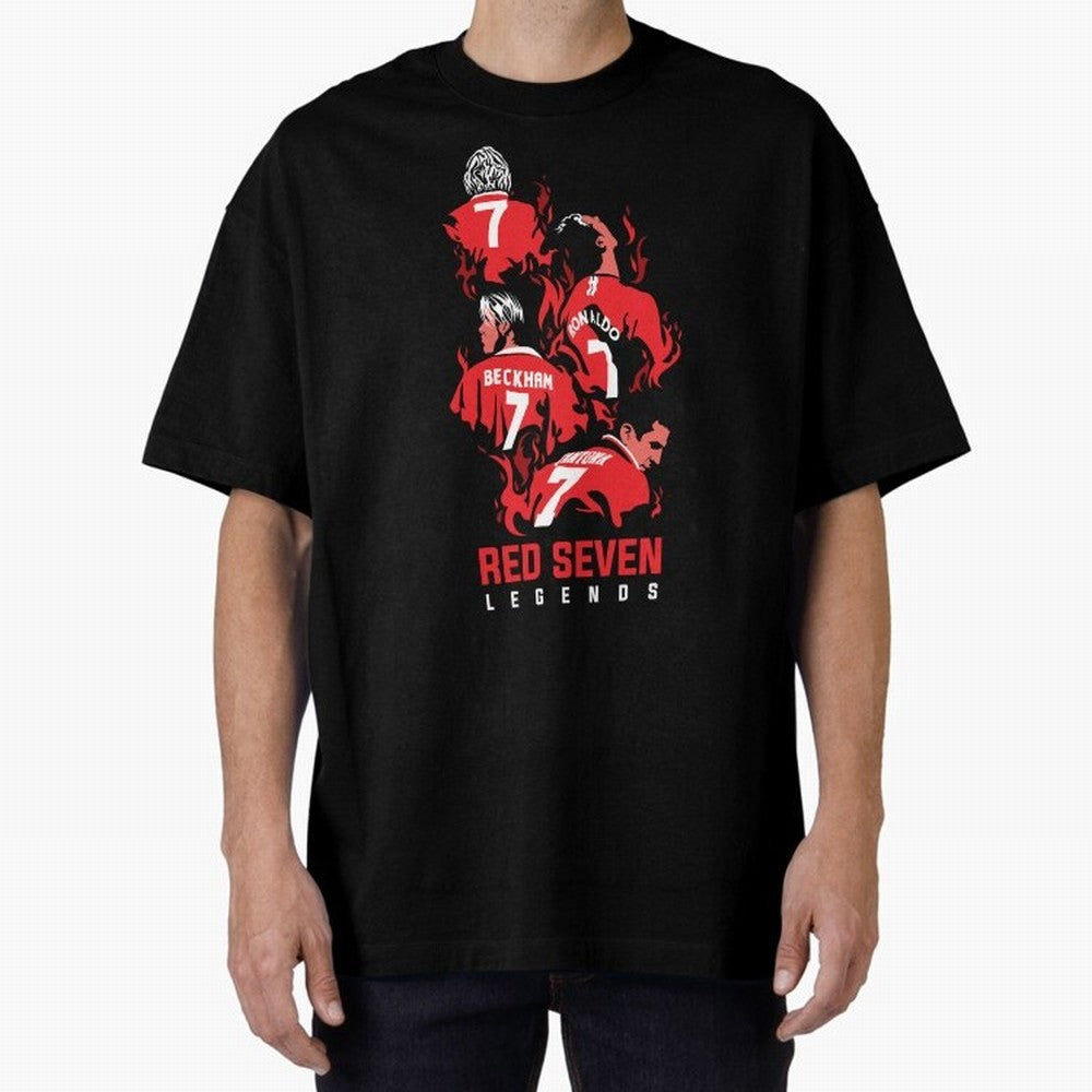 The Red Seven - Man Utd Oversized T-Shirt Support the Legends of FIFA World Cup 2026 Spirit, Driven by Brazil, Portugal and Argentina, Cristiano Ronaldo, Stadium Memories, Football Loyalty, International Chants and Championship Tradition; Great for