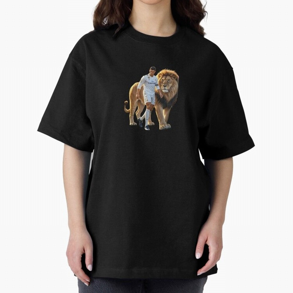 Christiano Ronaldo lion Oversized T-Shirt Capture Stadium Memories from Global Football Passion for FIFA World Cup 2026 Group Stage, Made for Mbappe and Neymar, England, Stadium Memories, Football Loyalty, International Chants and Championship