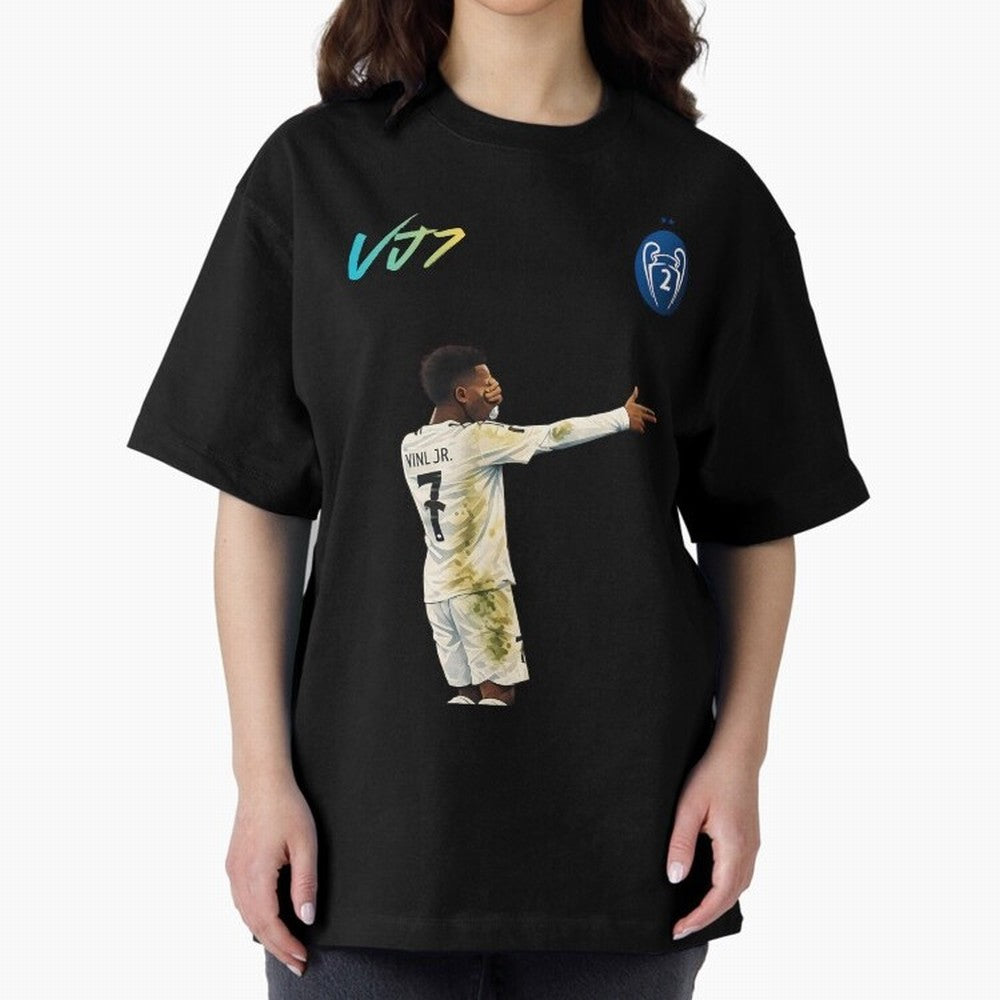 Vini Jr Oversized T-Shirt Follow Every Goal of the FIFA World Cup 2026 Journey through Messi and Cristiano Ronaldo Highlights, England and Germany Pride, Champion Mindset, Group Stage Buzz, Knockout Tension and Passionate Fan Culture; Ideal for