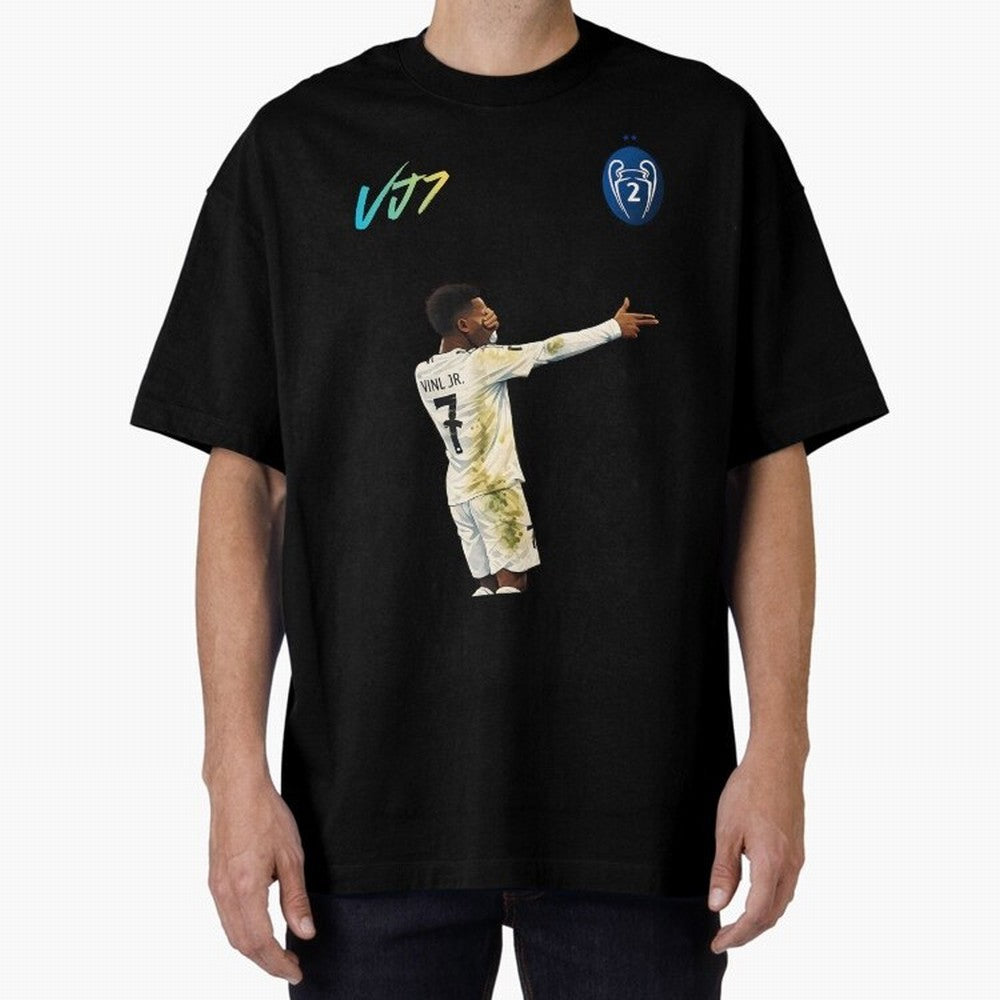 Vini Jr Oversized T-Shirt Follow Every Goal of the FIFA World Cup 2026 Journey through Messi and Cristiano Ronaldo Highlights, England and Germany Pride, Champion Mindset, Group Stage Buzz, Knockout Tension and Passionate Fan Culture; Ideal for