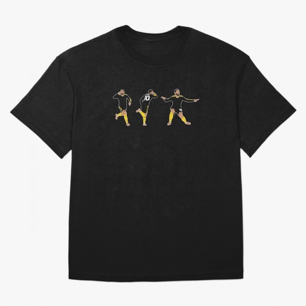 Matheus Cunha Goal Celebration Dance Trio Minimalist Oversized T-Shirt Celebrate Football Dreams Across FIFA World Cup 2026 USA Canada Mexico Spirit, Inspired by Spain, Neymar, Sports Nostalgia, International Competition, Famous Players and