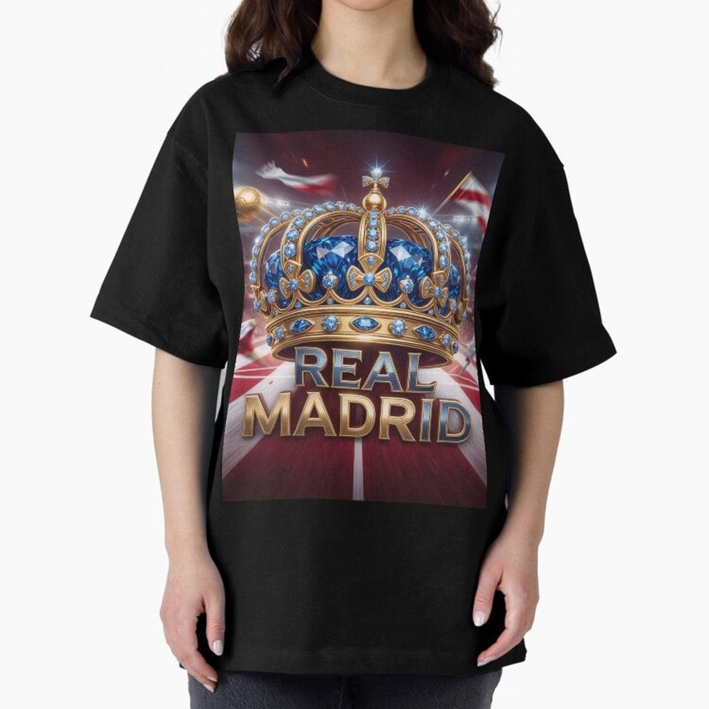 The Diamond of Real Madrid Oversized T-Shirt Honor the Football Icons of the FIFA World Cup 2026 Group Stage Journey through Neymar, Haaland and Cristiano Ronaldo Highlights, Argentina, France and Brazil Pride, Retro Football Energy, Iconic