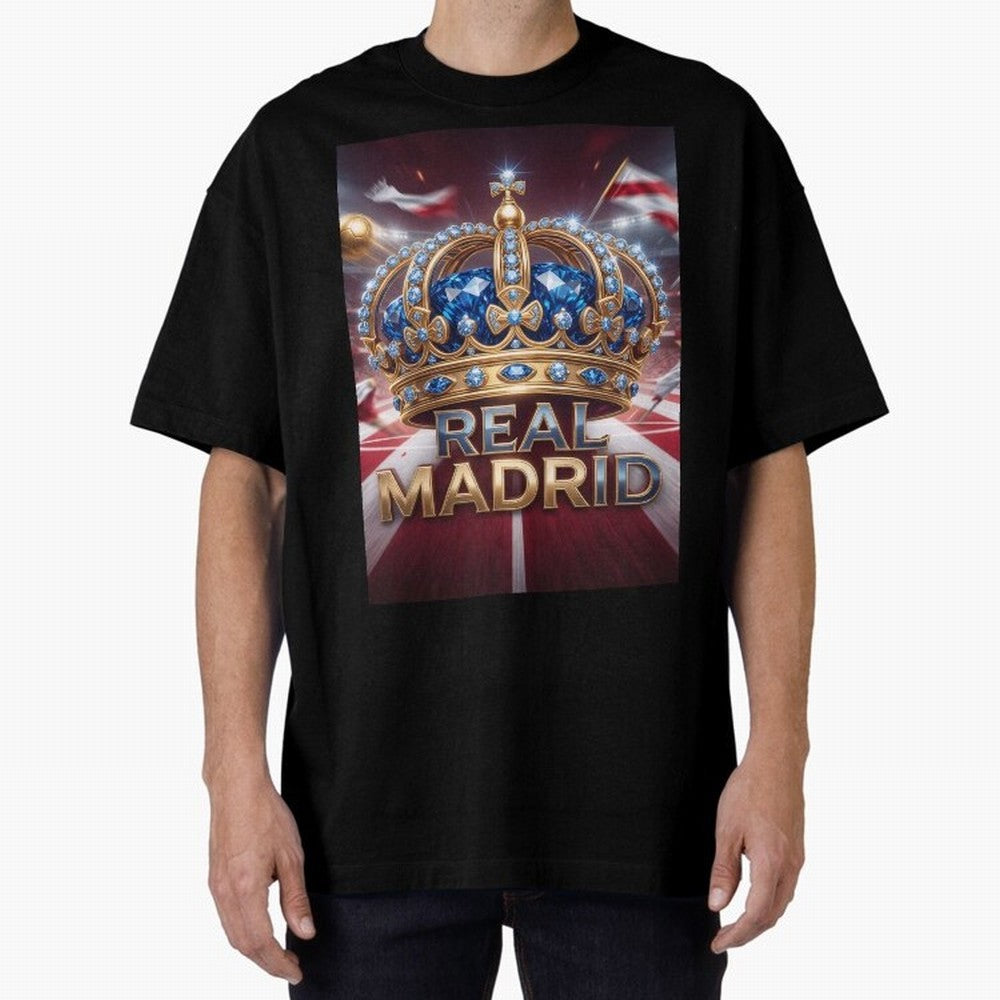 The Diamond of Real Madrid Oversized T-Shirt Honor the Football Icons of the FIFA World Cup 2026 Group Stage Journey through Neymar, Haaland and Cristiano Ronaldo Highlights, Argentina, France and Brazil Pride, Retro Football Energy, Iconic
