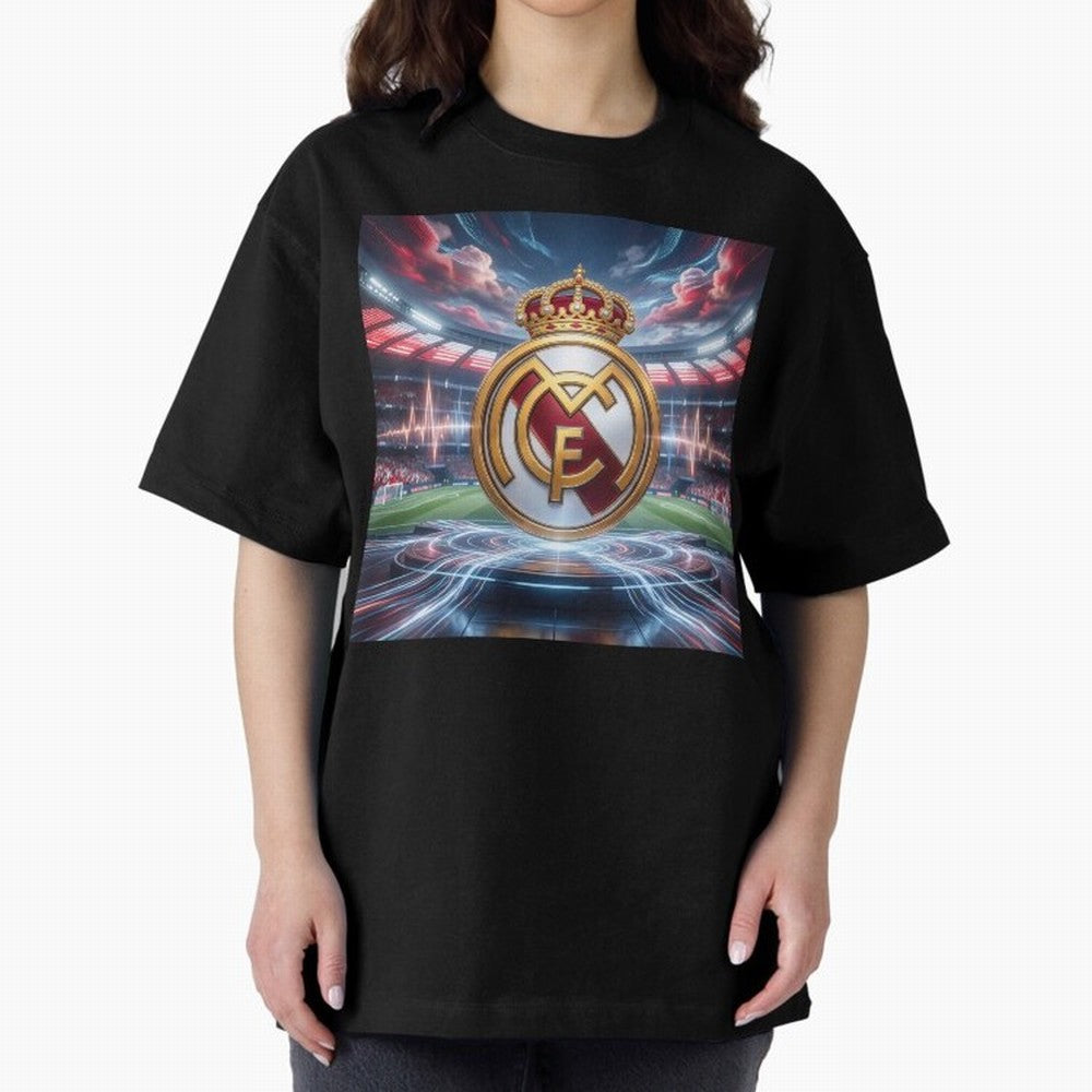 Los Campeones del Bernab¨¦u Oversized T-Shirt Celebrate the Magic of FIFA World Cup 2026 Group Stage Spirit, Centered on Netherlands, Messi, Neymar and Mbappe, Supporter Pride, Iconic Celebrations, Legendary Names and Global Match Day Energy; Built