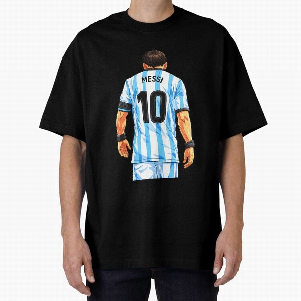 Messi Argentina 10 Oversized T-Shirt Remember Iconic Moments from Match Day Hype around FIFA World Cup 2026 USA Canada Mexico, CR7 and Messi, France and Portugal, Stadium Memories, Football Loyalty, International Chants and Championship Tradition;