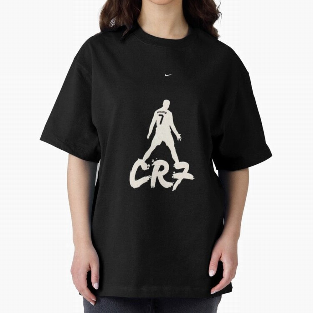 Cristiano Ronaldo CR7 Minimalist Silhouette Football Art Oversized T-Shirt Celebrate National Team Dreams in FIFA World Cup 2026 Group Stage for Fans of Neymar, Haaland and Cristiano Ronaldo and France and Portugal, Bringing Football Passion,