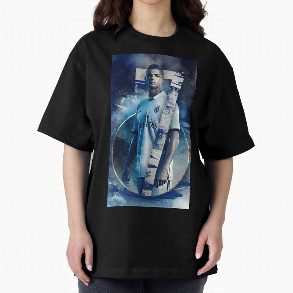 Cr7 art design wallpaper Oversized T-Shirt Experience the Global Stage of Match Day Hype around FIFA World Cup 2026 USA Canada Mexico, Cristiano Ronaldo, Haaland and CR7, Spain, Global Supporter Spirit, Legendary Goals, National Colors and
