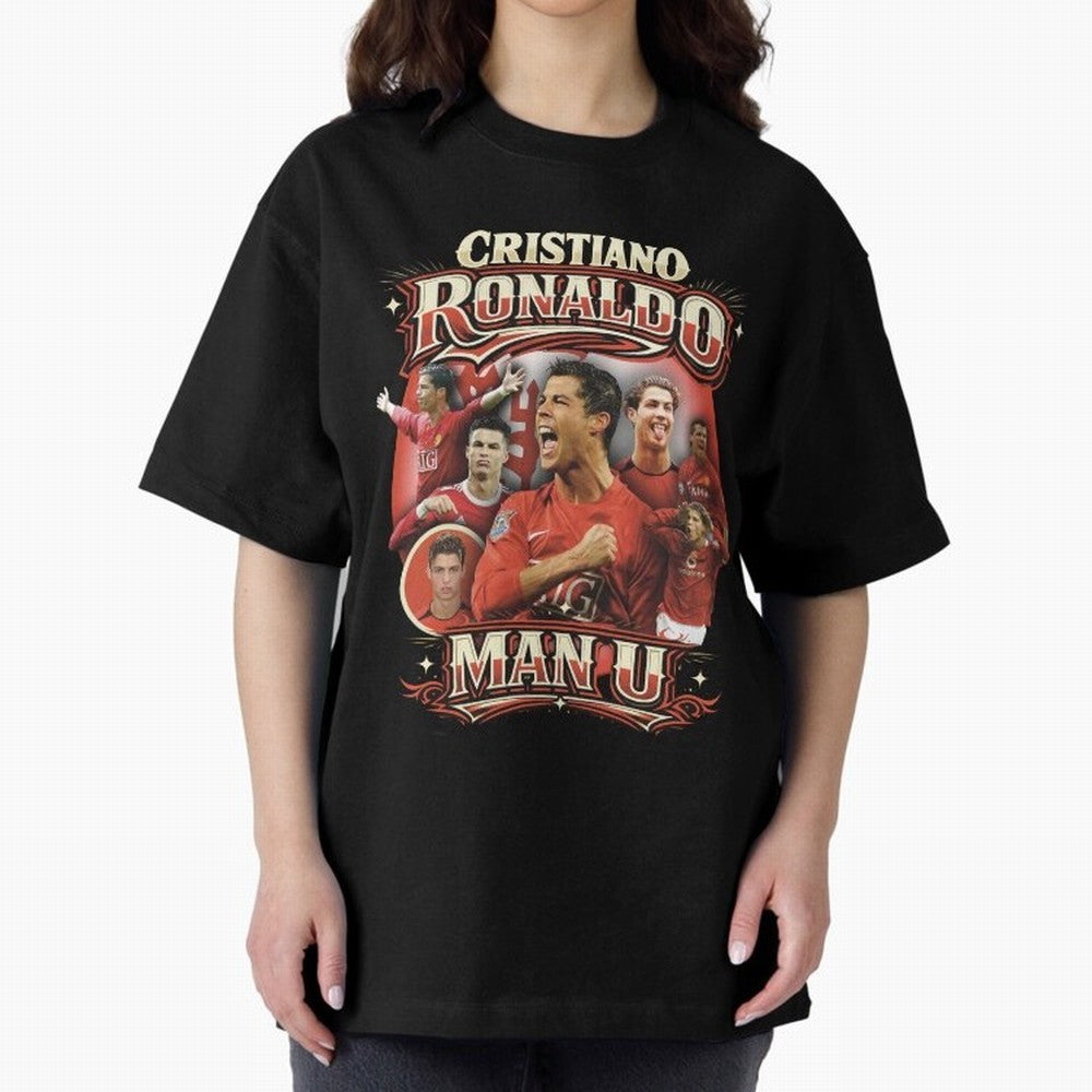 Cristiano Ronaldo Manchester United Oversized T-Shirt Celebrate Classic Football Spirit in the FIFA World Cup 2026 USA Canada Mexico Journey through Cristiano Ronaldo Highlights, France and Portugal Pride, Game Day Rituals, Football Legends,