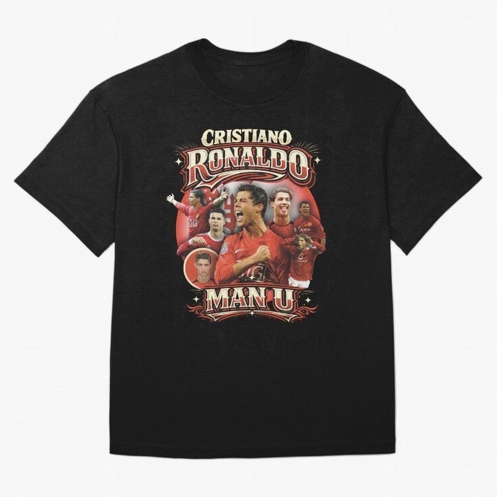 Cristiano Ronaldo Manchester United Oversized T-Shirt Celebrate Classic Football Spirit in the FIFA World Cup 2026 USA Canada Mexico Journey through Cristiano Ronaldo Highlights, France and Portugal Pride, Game Day Rituals, Football Legends,