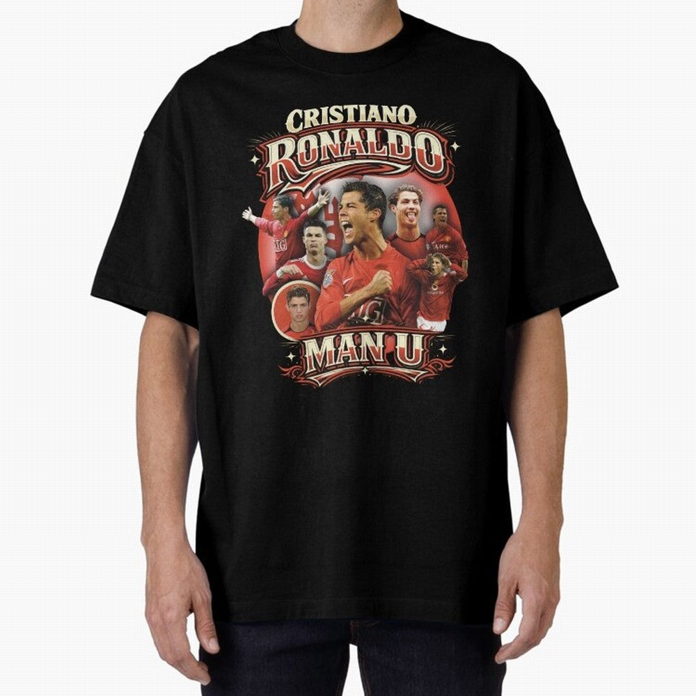 Cristiano Ronaldo Manchester United Oversized T-Shirt Celebrate Classic Football Spirit in the FIFA World Cup 2026 USA Canada Mexico Journey through Cristiano Ronaldo Highlights, France and Portugal Pride, Game Day Rituals, Football Legends,