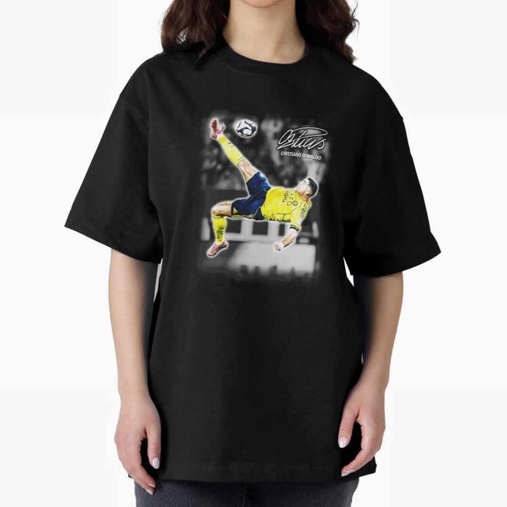 Cristiano Ronaldo Bicycle Kick Oversized T-Shirt Make Your Look Match Global Football Passion for FIFA World Cup 2026 USA Canada Mexico, Inspired by Haaland and Mbappe, England and Germany, Global Supporter Spirit, Legendary Goals, National Colors
