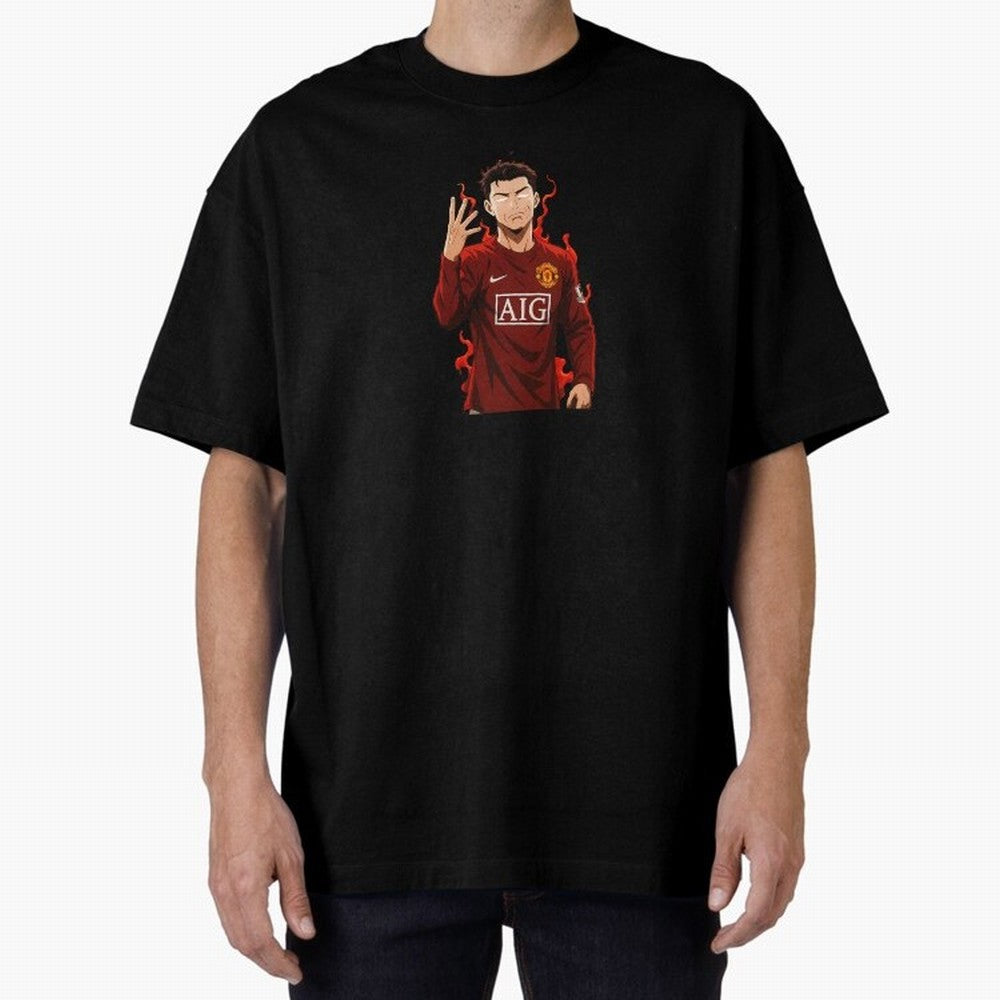 Cristiano Ronaldo Anime Art Blue Lock Inspired Football Legend Oversized T-Shirt Wear the Spirit of FIFA World Cup 2026 Spirit, Highlighting England and Germany, CR7, Supporter Pride, Iconic Celebrations, Legendary Names and Global Match Day