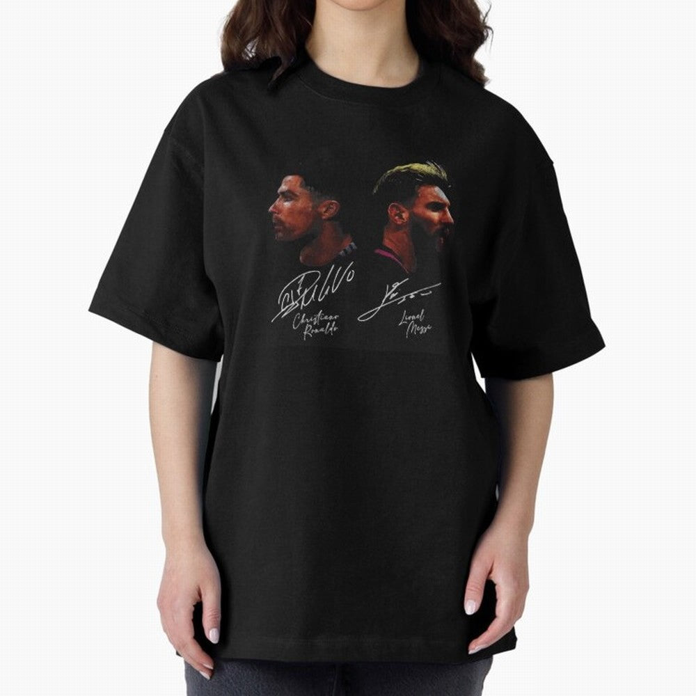 Cristiano Ronaldo & Lionel Messi Signature Oversized T-Shirt Bring FIFA World Cup 2026 Spirit, Made for England, France and Netherlands, Mbappe and Neymar, Supporter Pride, Iconic Celebrations, Legendary Names and Global Match Day Energy; Created