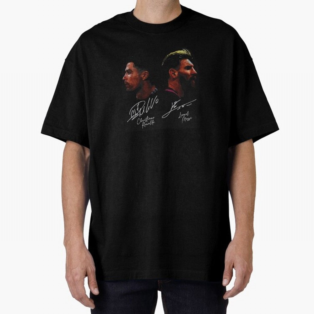 Cristiano Ronaldo & Lionel Messi Signature Oversized T-Shirt Bring FIFA World Cup 2026 Spirit, Made for England, France and Netherlands, Mbappe and Neymar, Supporter Pride, Iconic Celebrations, Legendary Names and Global Match Day Energy; Created