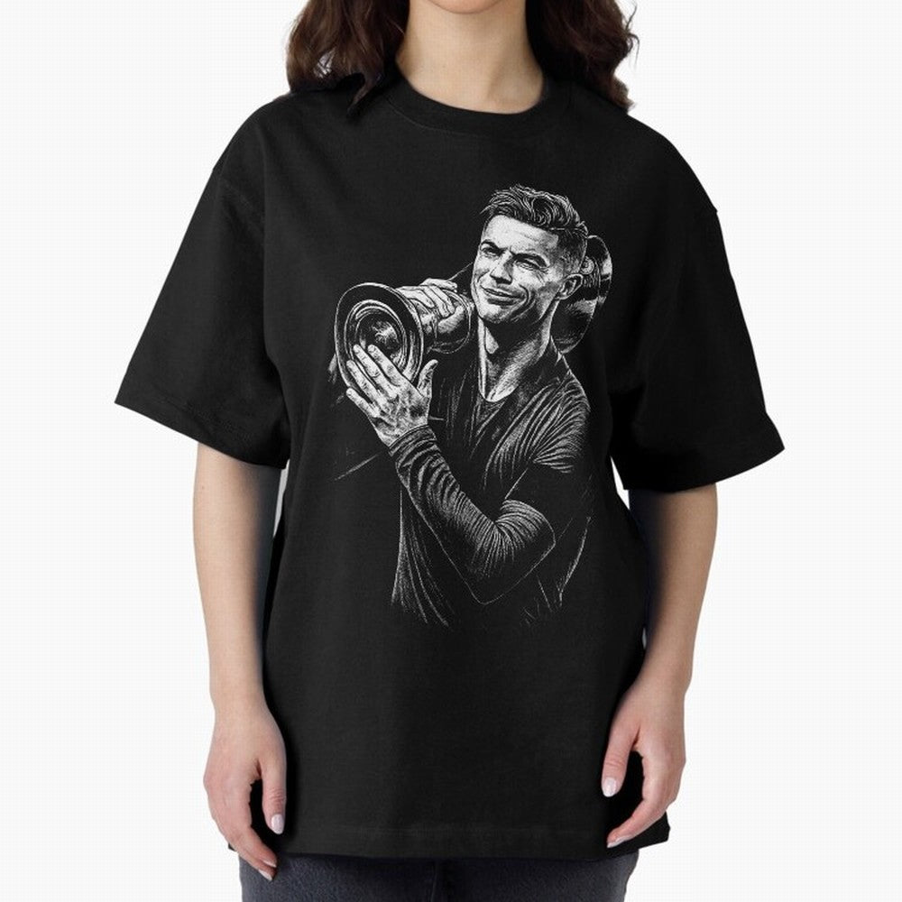 Cristiano Ronaldo Nations League Cup Oversized T-Shirt Honor the Football Icons of FIFA World Cup 2026 for Fans of Cristiano Ronaldo and Brazil, Bringing Stadium Chants, National Pride, Trophy Dreams and Unforgettable Football Memories; Great for