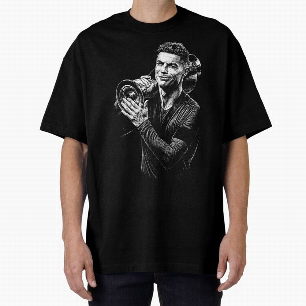 Cristiano Ronaldo Nations League Cup Oversized T-Shirt Honor the Football Icons of FIFA World Cup 2026 for Fans of Cristiano Ronaldo and Brazil, Bringing Stadium Chants, National Pride, Trophy Dreams and Unforgettable Football Memories; Great for