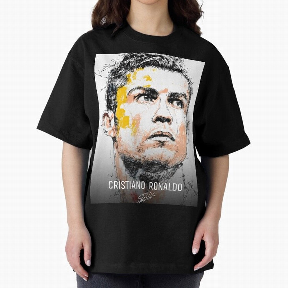 Cristiano Ronaldo Cr7 Football Soccer Player Icon Legend Power Oversized T-Shirt Bring World Football Passion into FIFA World Cup 2026 Group Stage Spirit, Filled with France, Haaland, Global Supporter Spirit, Legendary Goals, National Colors and