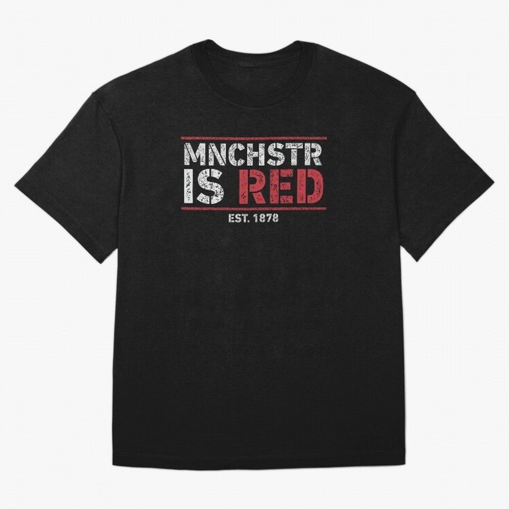Manchester Is Red Oversized T-Shirt Follow FIFA World Cup 2026 Group Stage for Fans of Messi and Spain and Netherlands, Bringing Stadium Memories, Football Loyalty, International Chants and Championship Tradition; Ideal for Passionate Fans Who Love